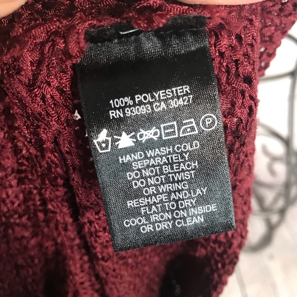 PETITE NIC + ZOE Crocheted Sleeveless Maroon Tank Top Size Large - Picture 11 of 11